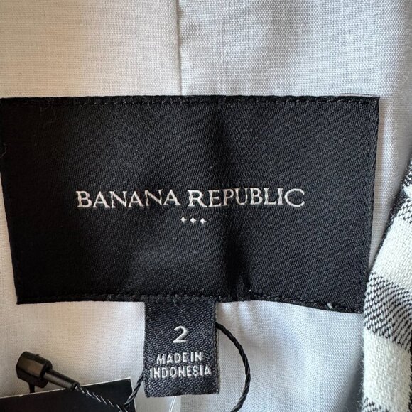 NWT Banana Republic Factory stretchable linen gingham blazer size 2 - Picture 4 of 11